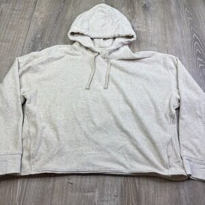 Outerknown Womens Light Gray French Terry Drawstring Long Sleeve Hoodie Size 2XL